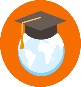 earth with graduation cap